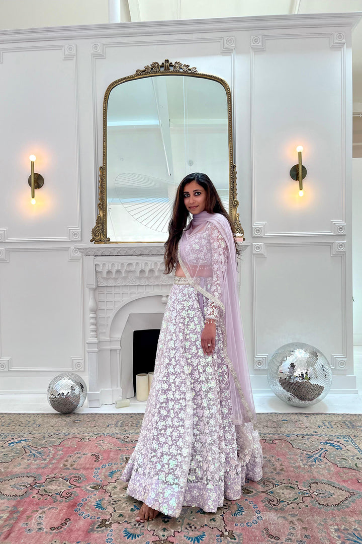 Periwinkle Sequin Work Lehenga Set