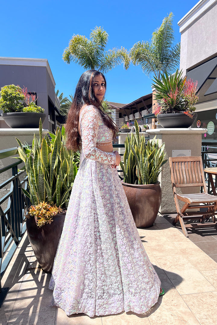 Periwinkle Sequin Work Lehenga Set