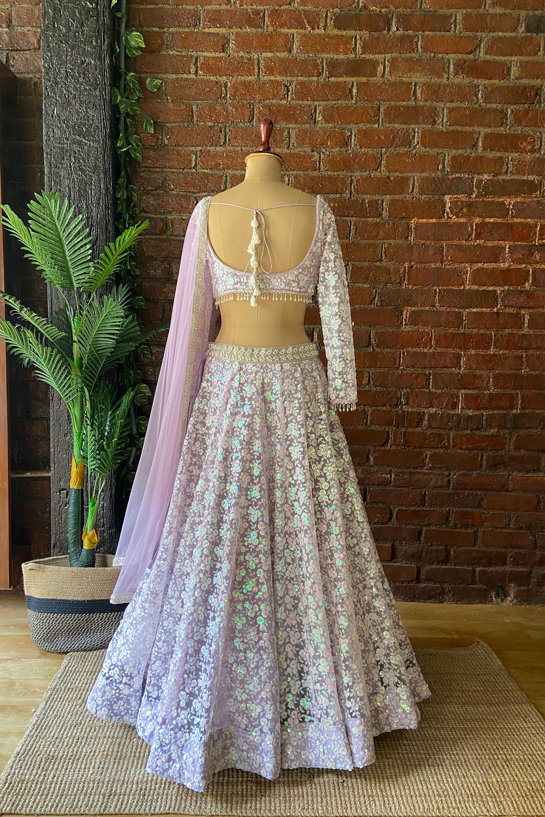 Periwinkle Sequin Work Lehenga Set