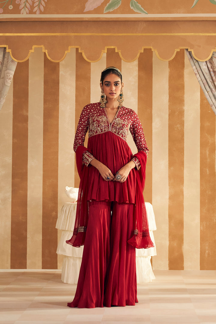Qasida Short Anarkali Set
