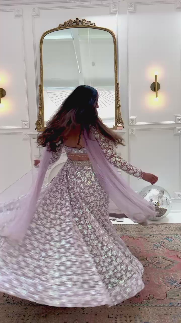 Periwinkle Sequin Work Lehenga Set