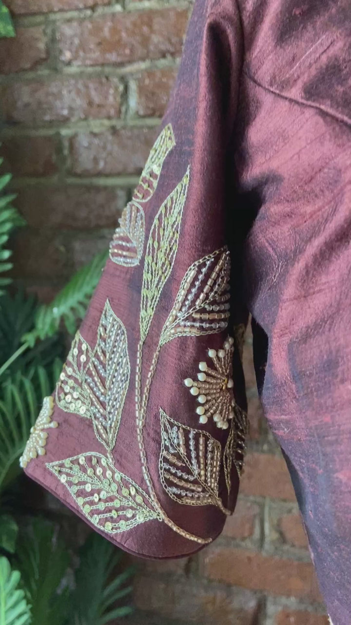 Fuchsia Chiffon Embroidered Saree