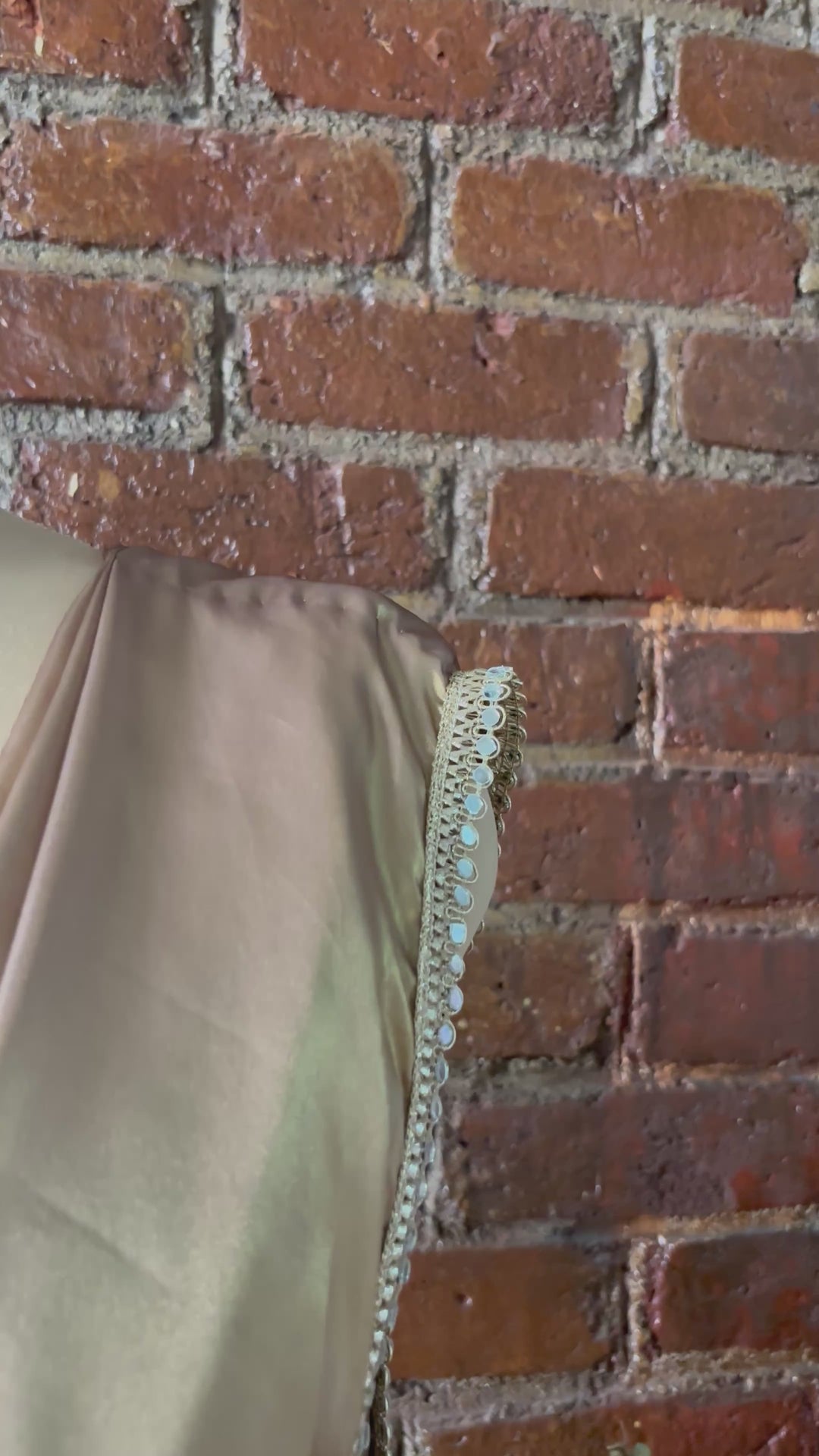 Bronze Shimmer Pre-Stitched Saree With Gota Work Blouse