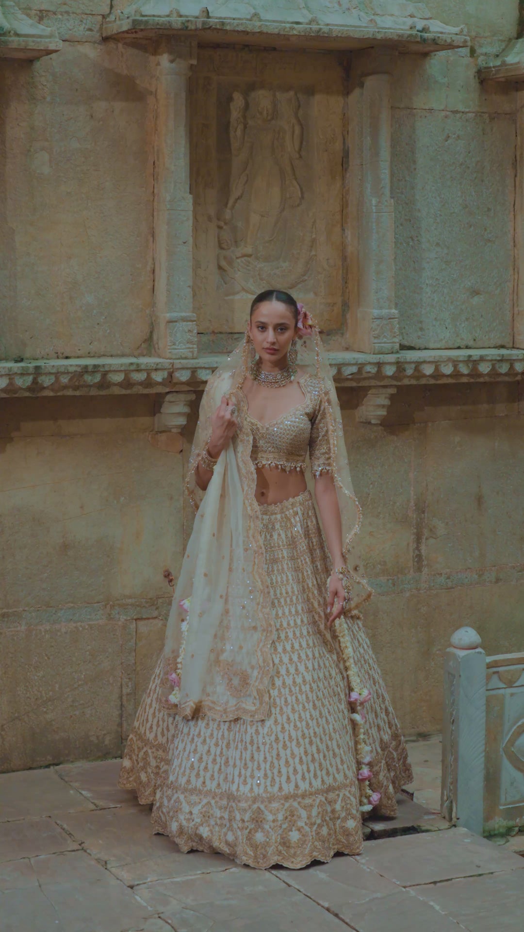 Cream Eira Lehenga