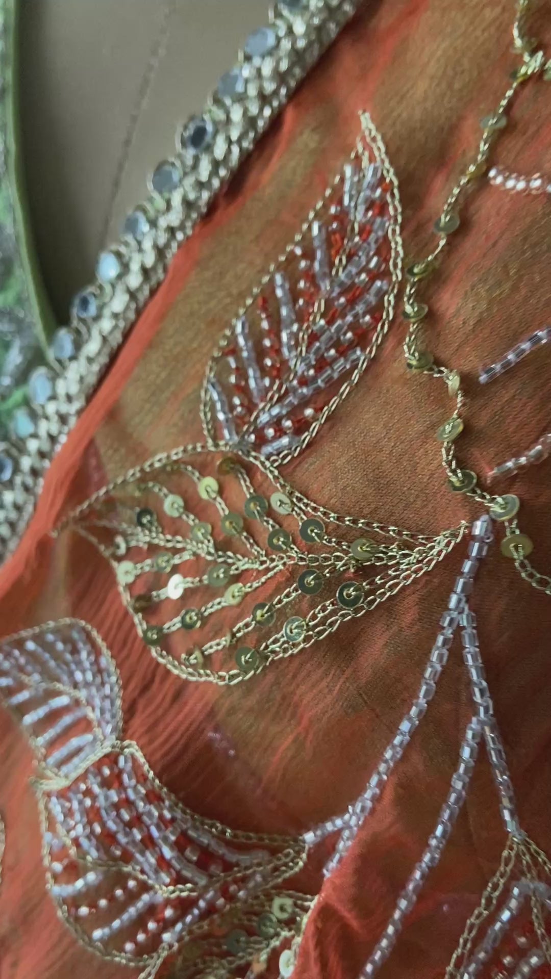 Tangarine Chiffon Saree