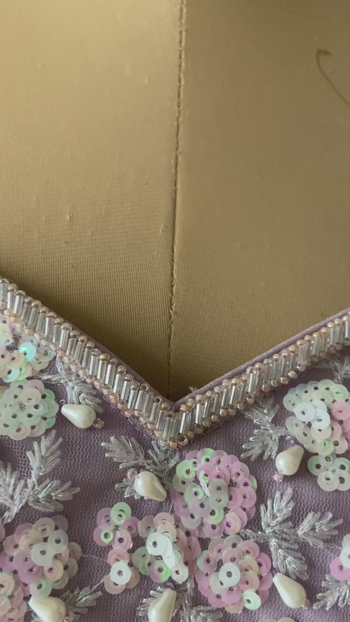 Periwinkle Sequin Work Lehenga Set