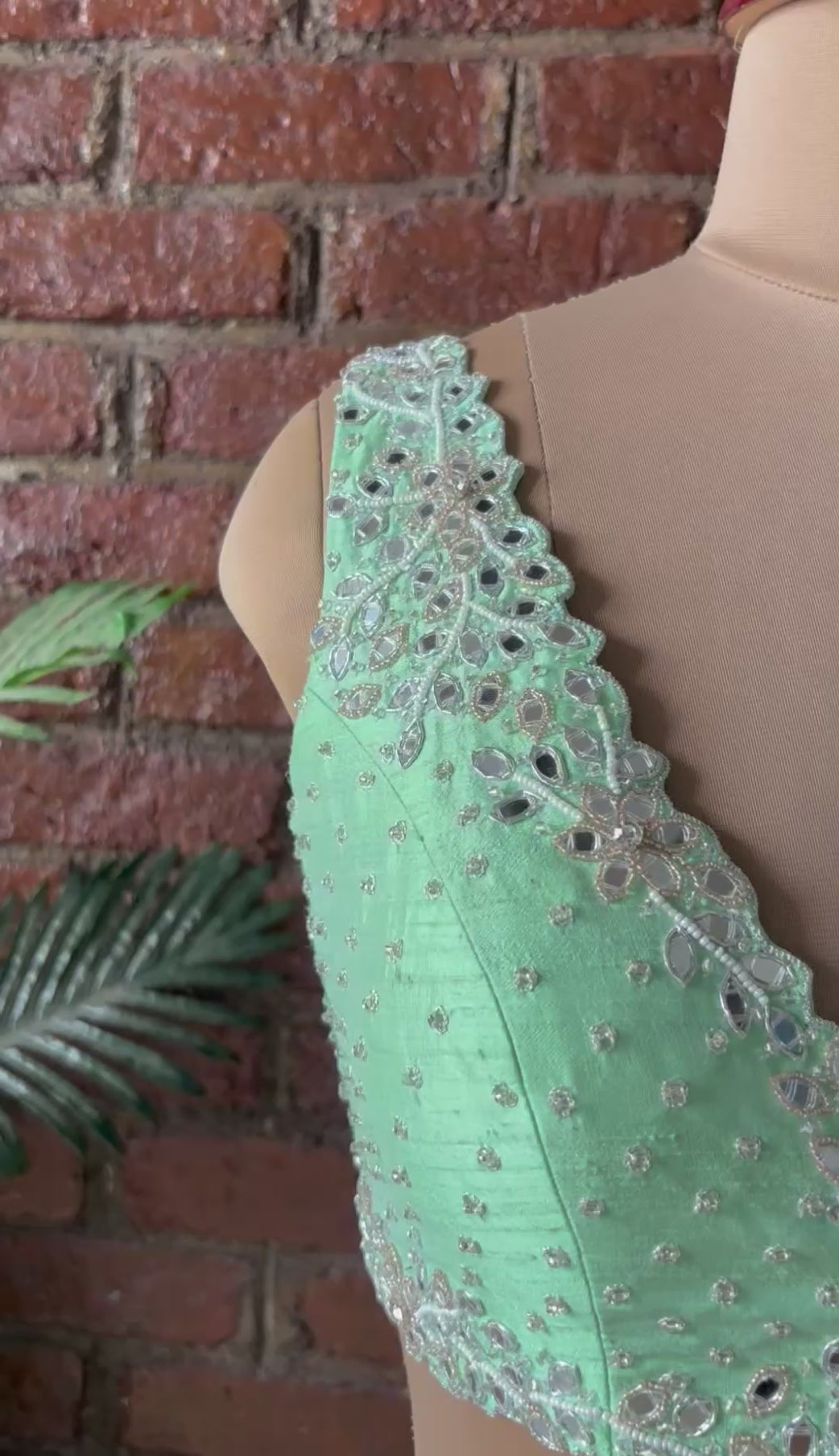 Green Gota Work Lehenga Set