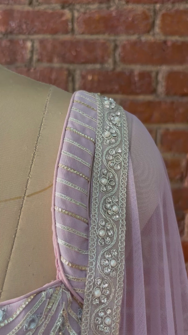 Mauve Gota Work Lehenga