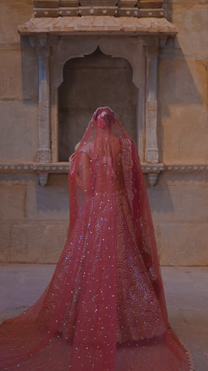 Rust Vaani Lehenga