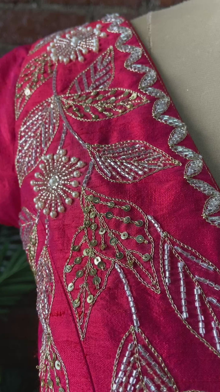 Teal Chiffon Embroidered Saree