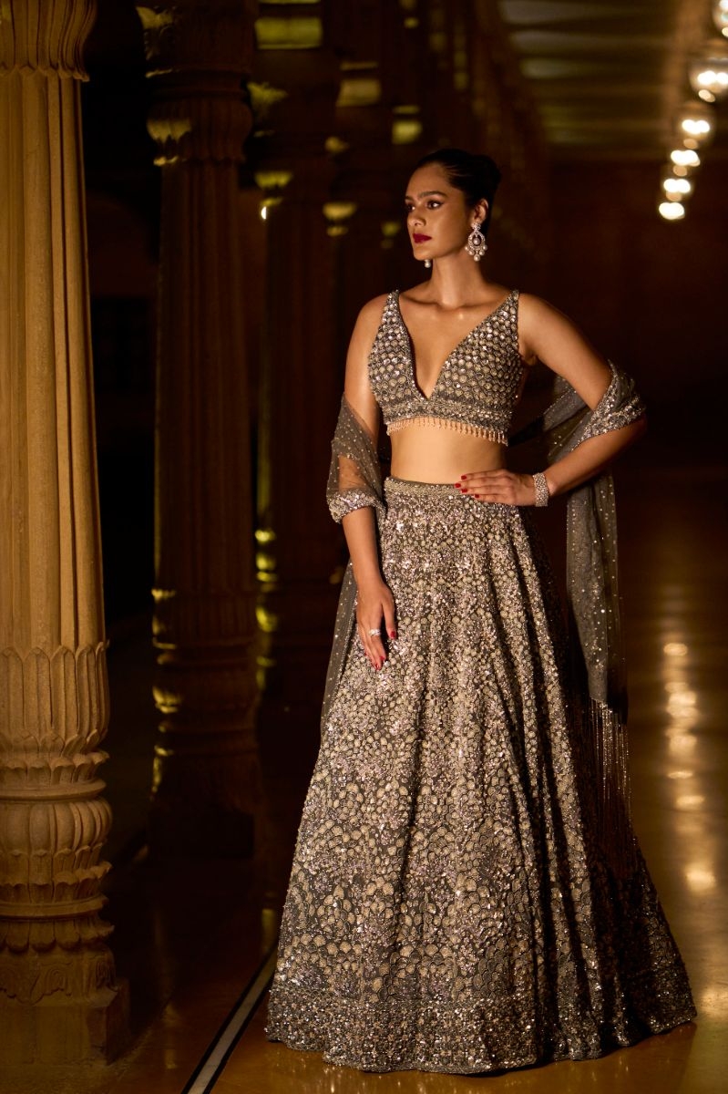 Bridaltrunk Online Indian Multi Designer Fashion Shopping Grey Sequin