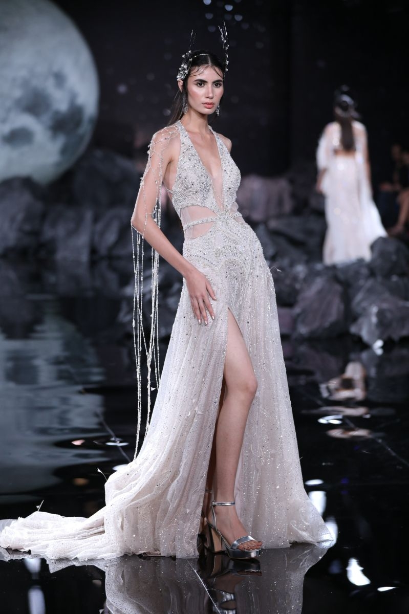 Xena Ivory Halter Gown