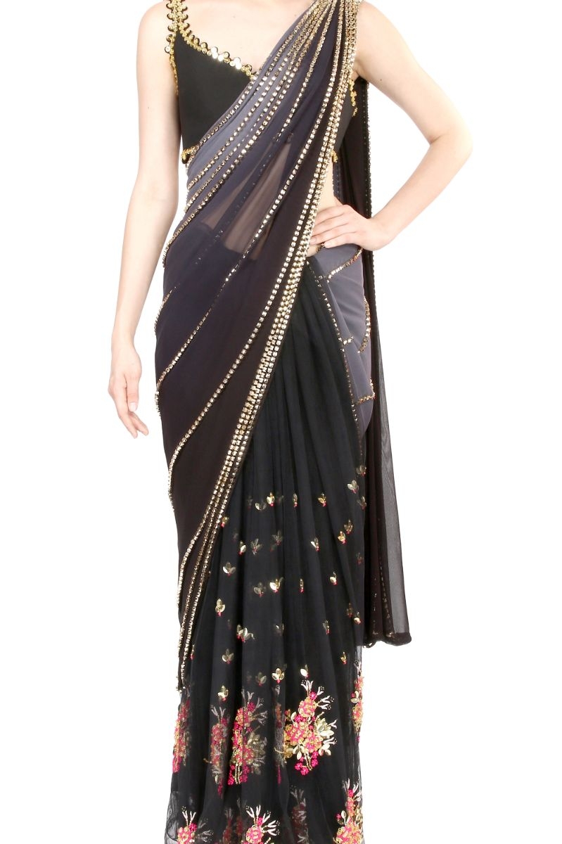 BLACK SAREE SET
