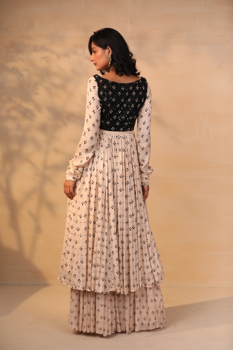 PRINTED ANARKALI SHARARA SET 