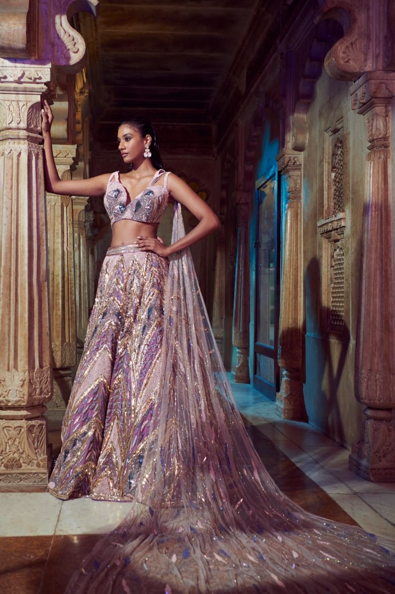 Lilac lehenga