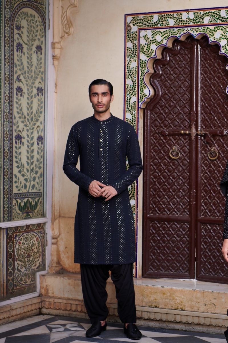 Navy blue patiala set