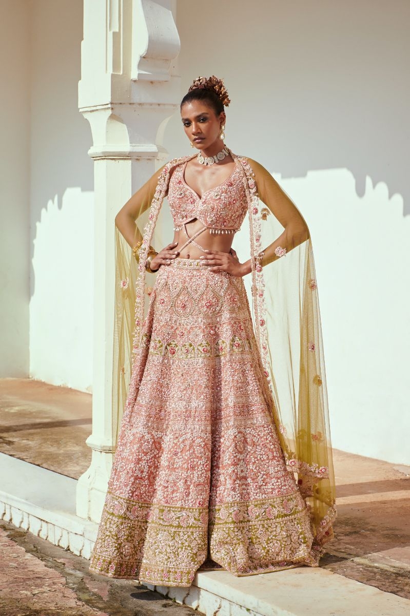 Light Rust Bridal Lehenga