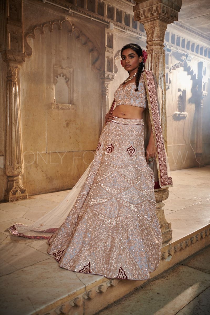 Grey bridal lehenga