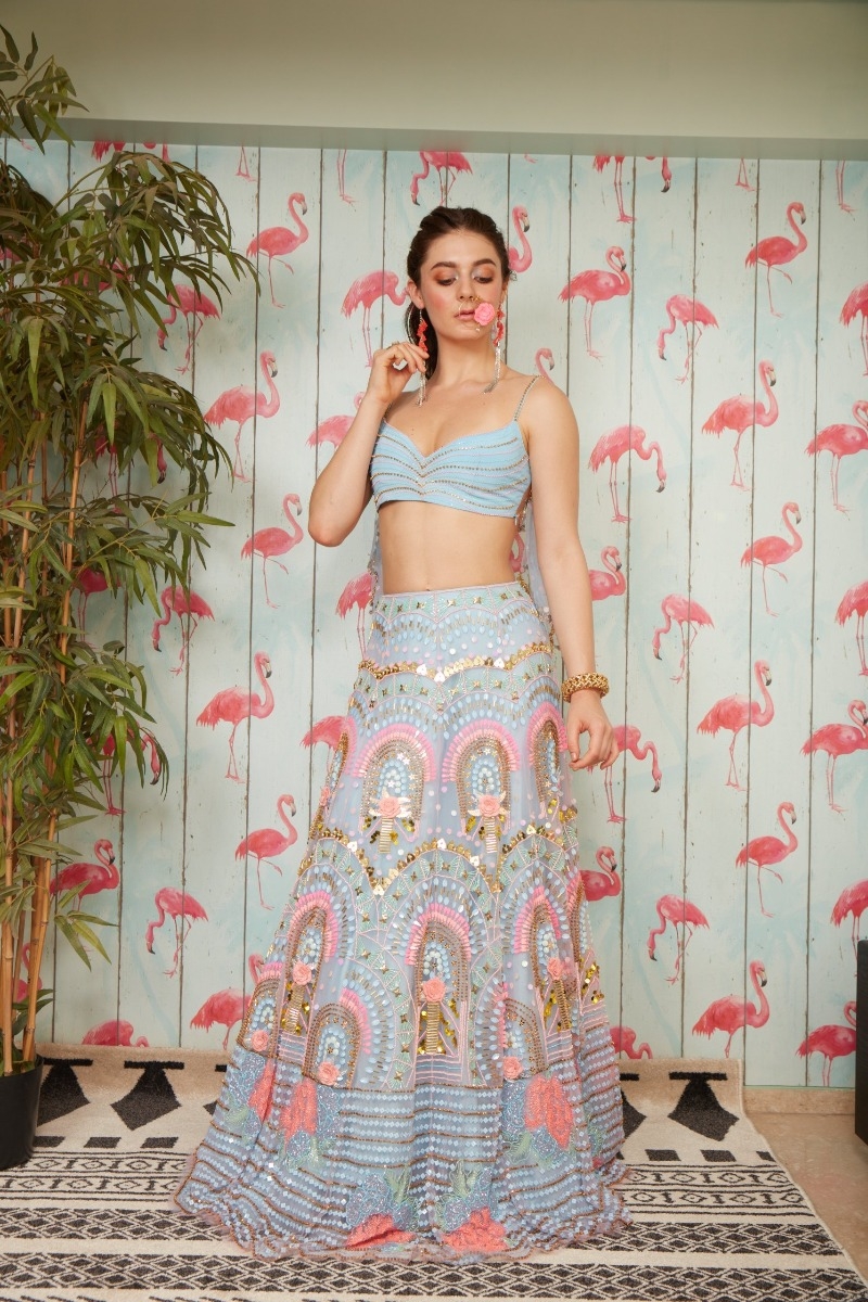 ELSA BLUE LEHNGA SET