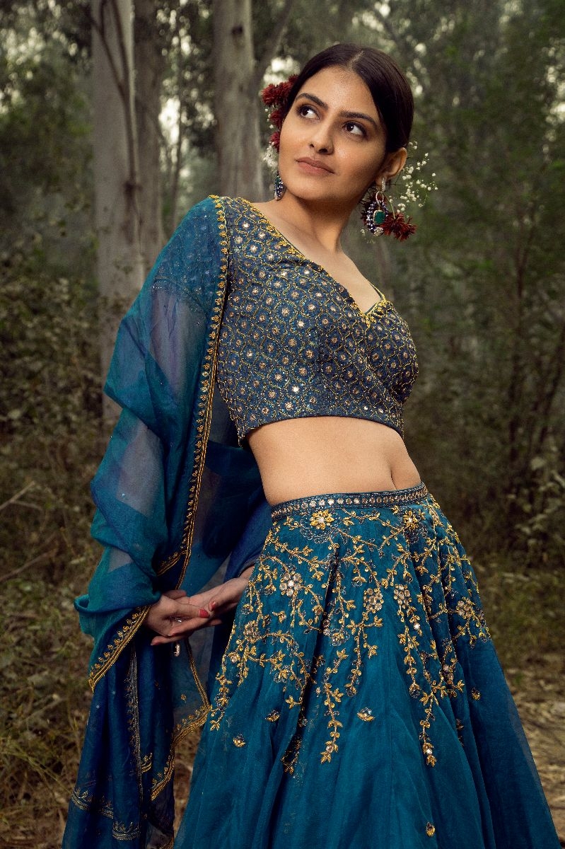 TEAL SPARKLE LEHENGA SET