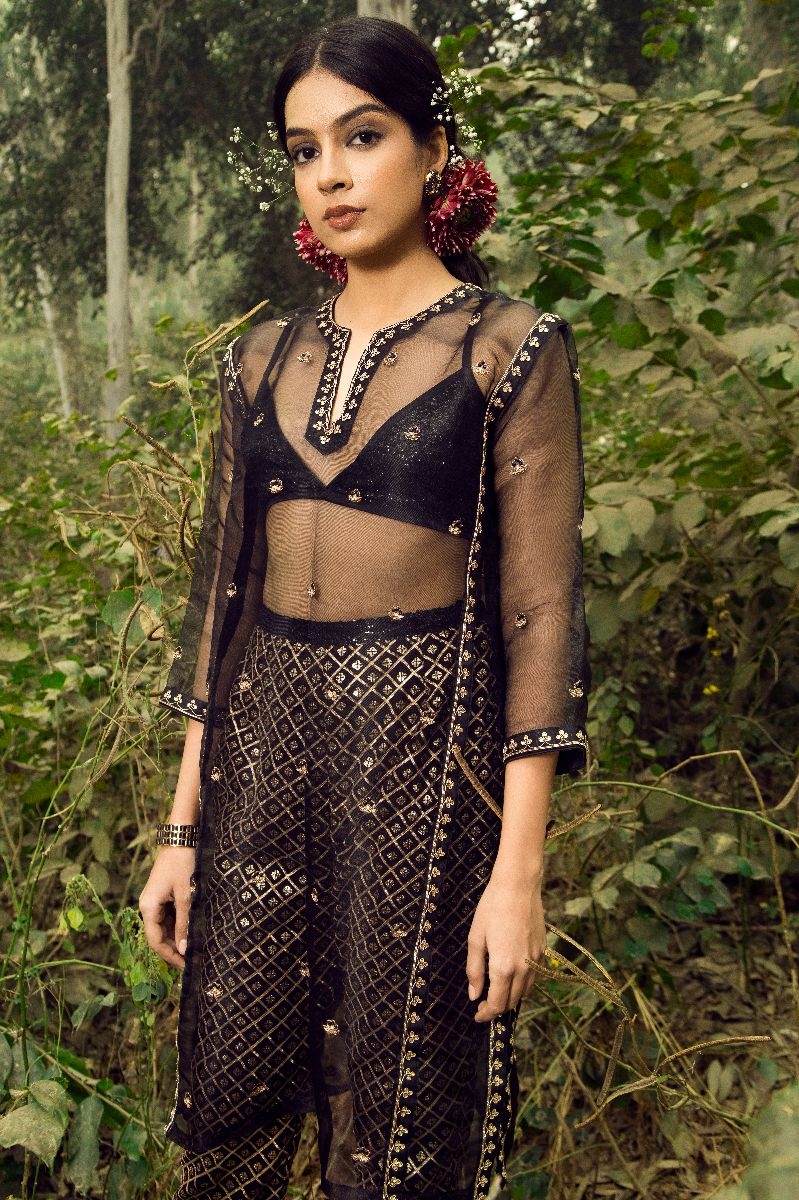 SPARKLE ONYX SHEER KURTA SET