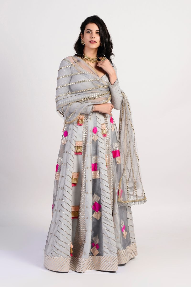 GREY LEHENGA SET