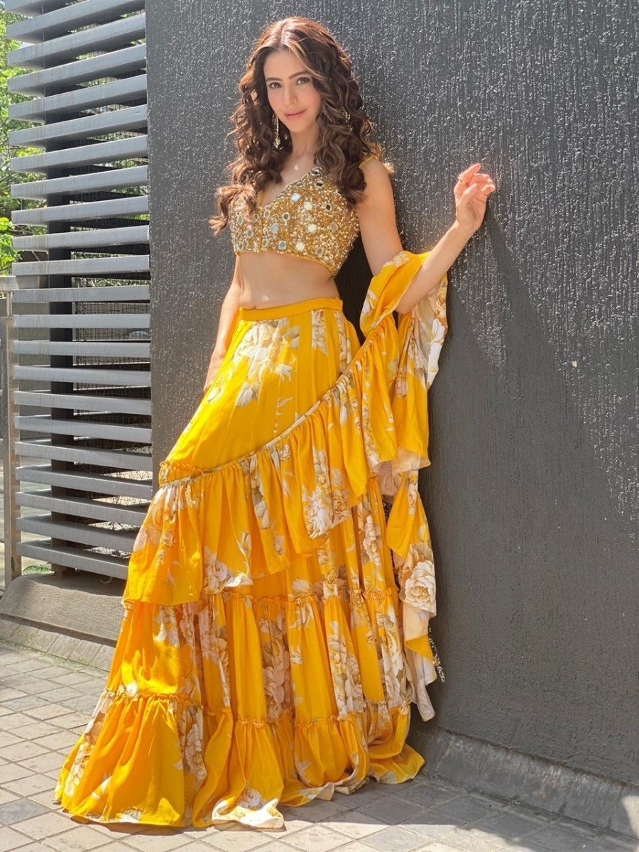 MANGO RUFFLE SAREE LEHENGA SET