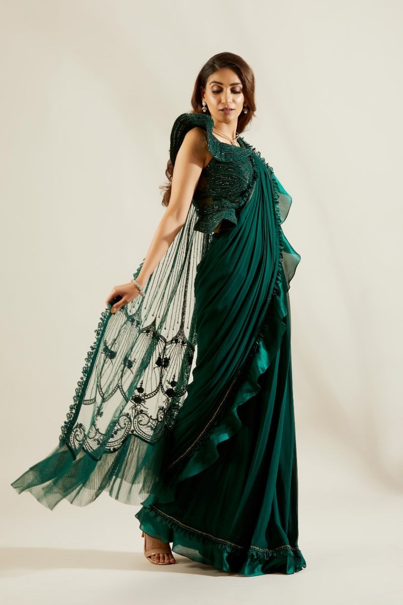 EMERALD GREEN SAREE