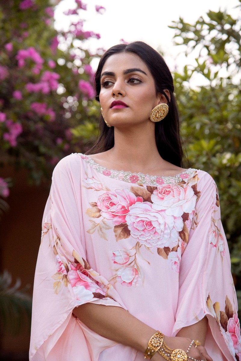 BABY PINK KAAFTAN SET