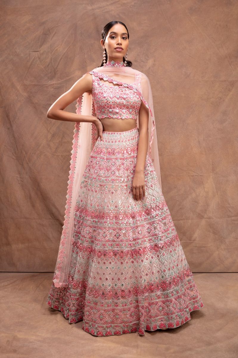 BLUSH PINKISH EMBROIDERED LEHENGA
