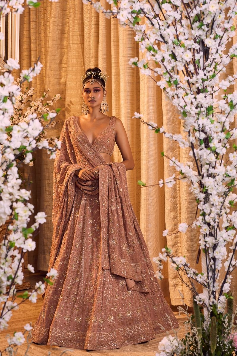 GEORGETTE SAND STONE LEHENGA