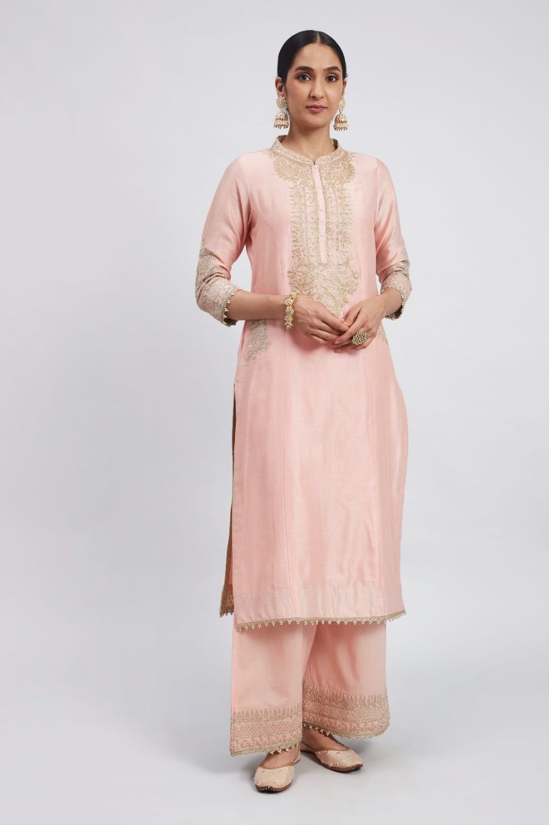 CARNATION PINK PALAZZO KURTA SET