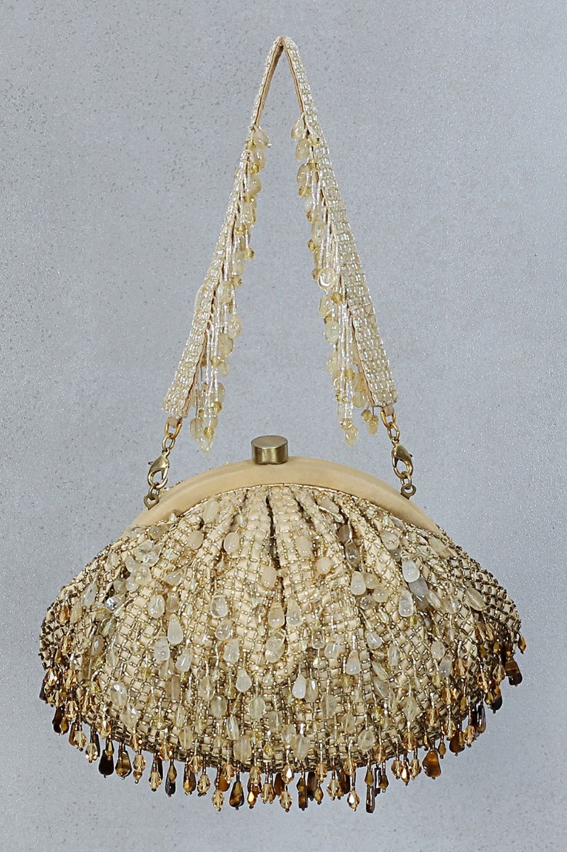 OPAL SOFT POUCH GOLD WITH HANDLE