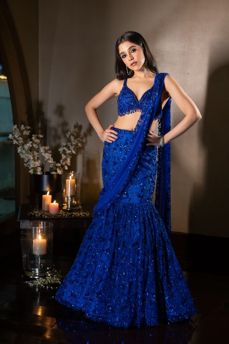 Dolly Wahal Electric Blue Lehenga