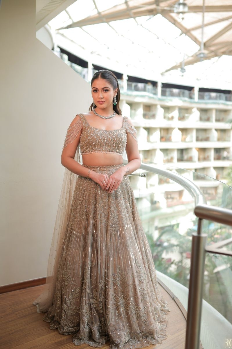 Dolly Wahal Gold Leaf  Lehenga