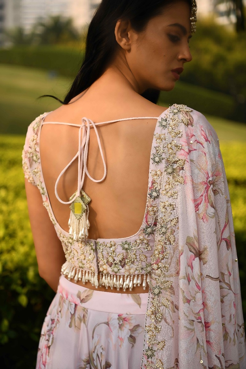 BLUSH PINK EMBROIDERED LEHENGA SET