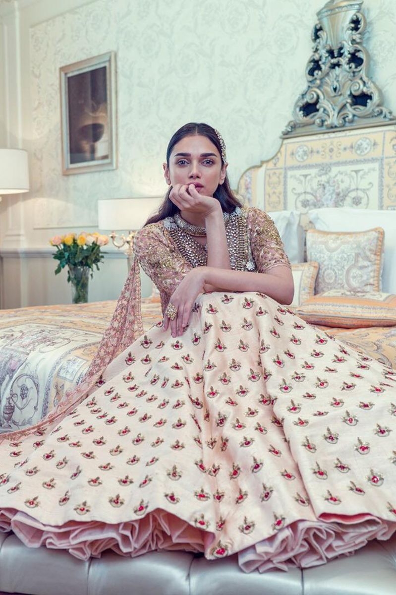ADITI RAO HYDARI - BEIGE EMBROIDERED LEHENGA