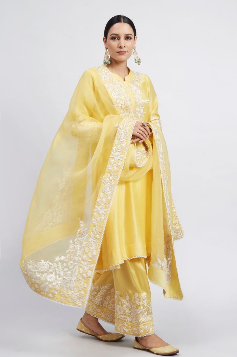 KAINA YELLOW SHORT KURTA