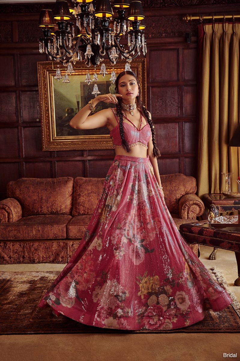 Freida Pink Floral Lehenga Set
