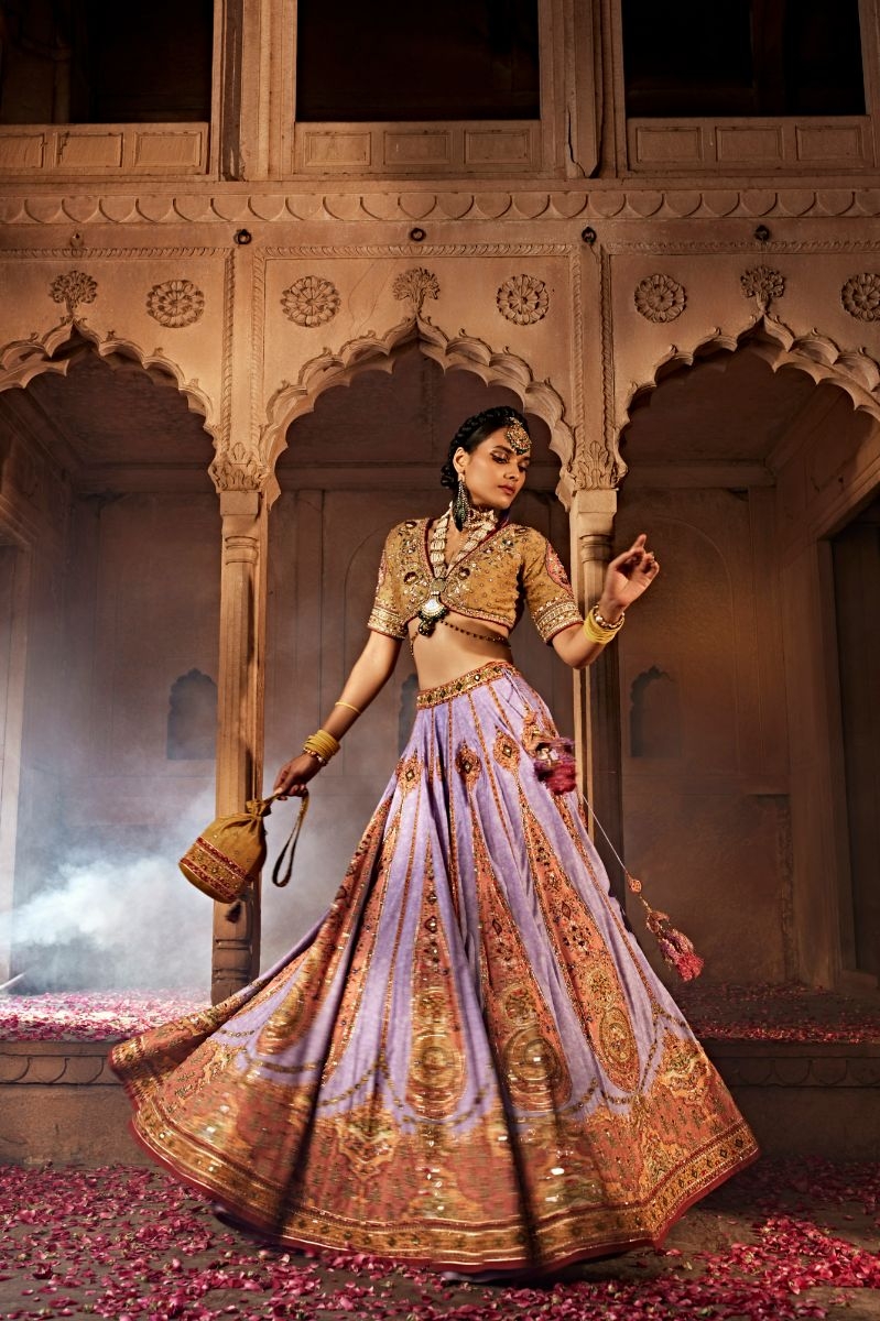 KALISTA MUSTARD KIMAYA LEHENGA SET
