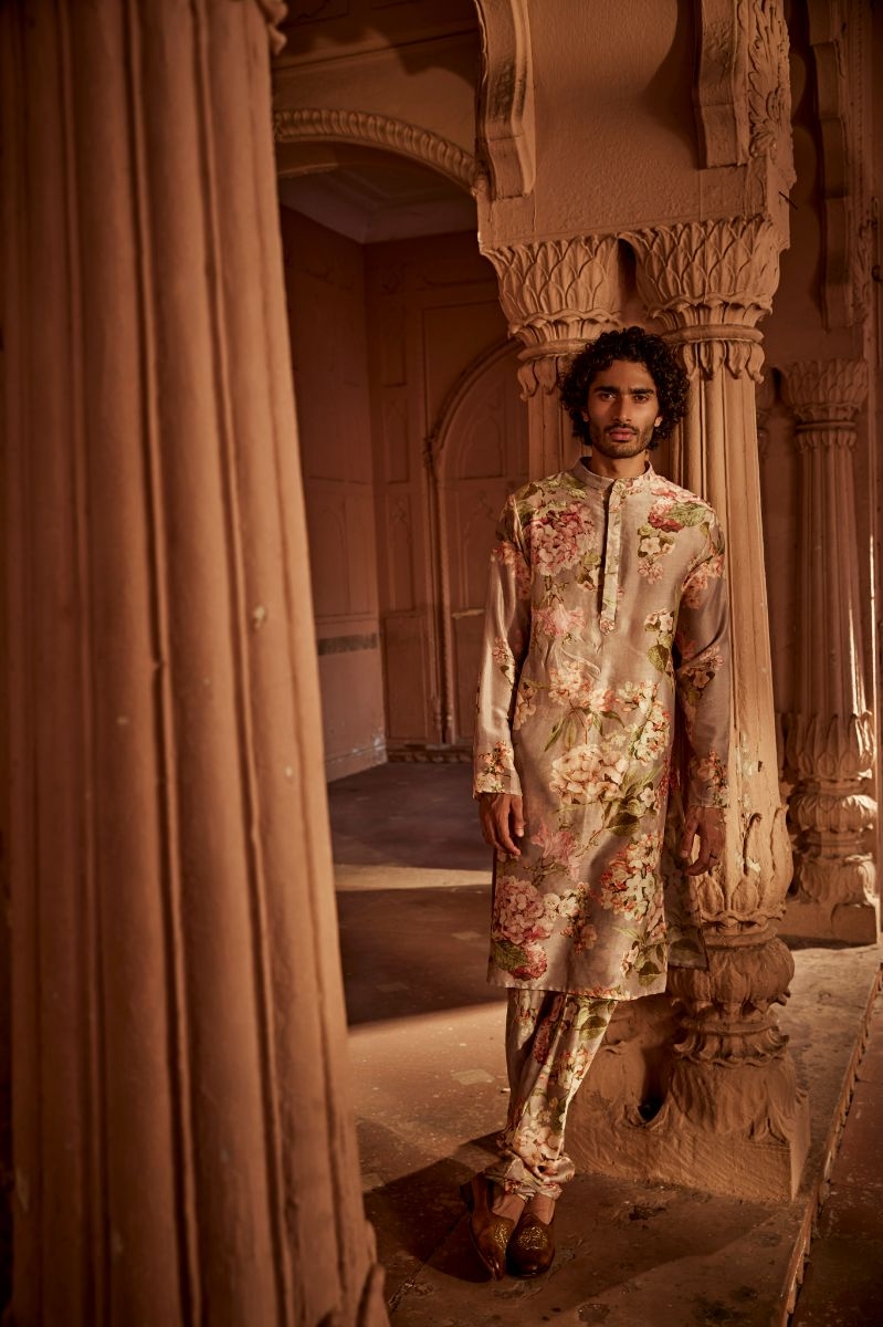 KALISTA STONE GREY VIRAJ KURTA SET