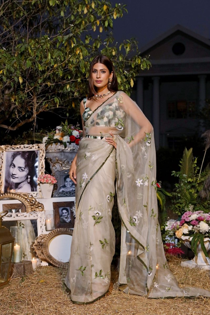 JADE ORGANZA SAREE