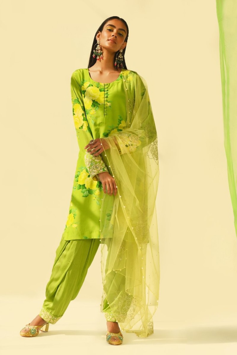 LIME GREEN SALWAR SUIT SET