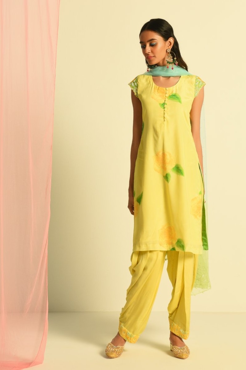 LEMON YELLOW SALWAR SUIT SET