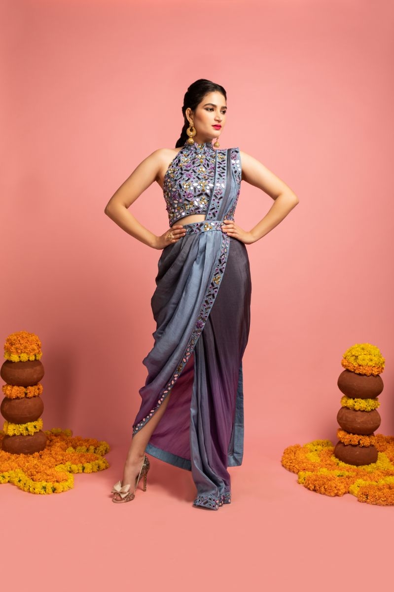 LAVENDER SAREE DRAPE