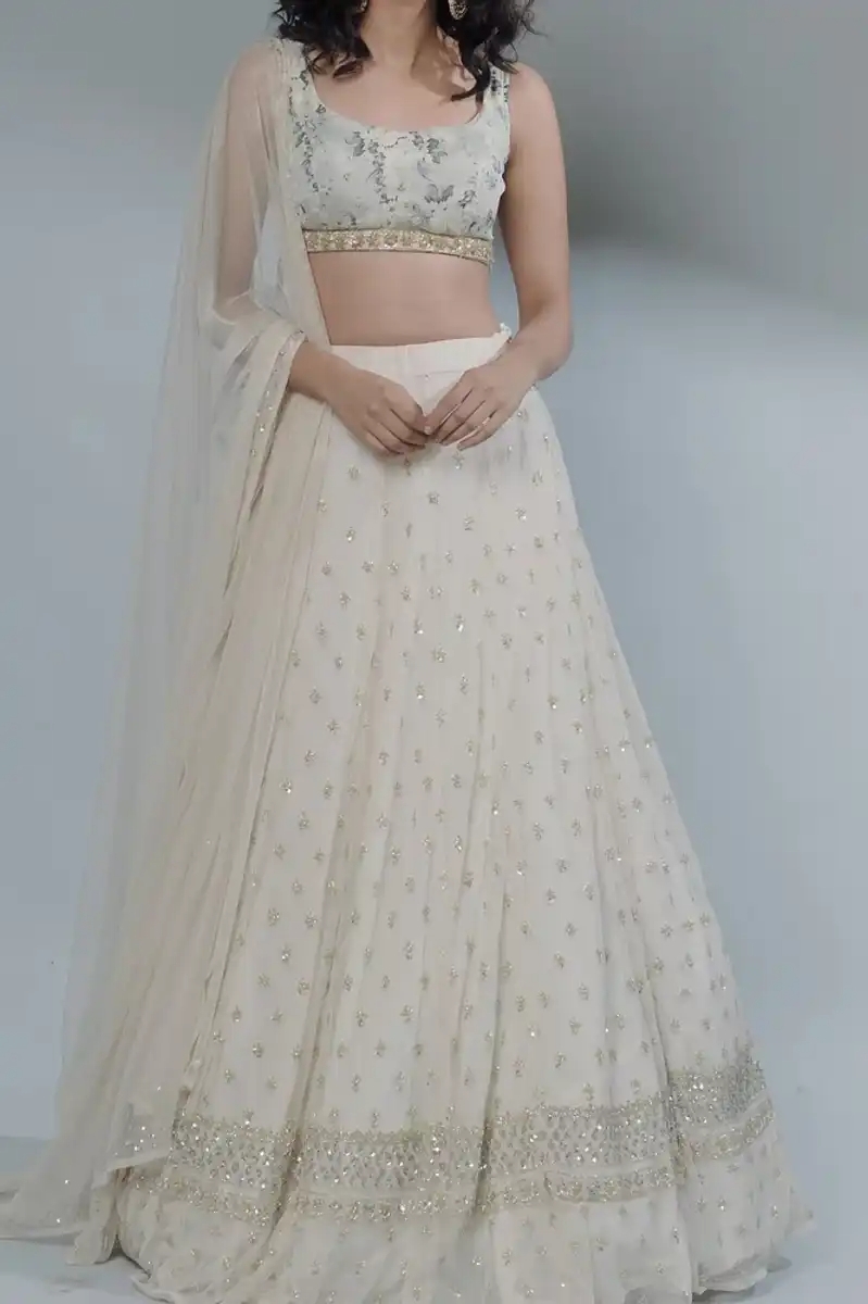 WHITE LEHENGA SET
