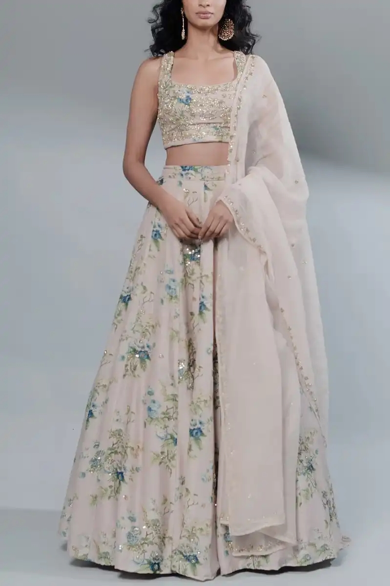 PINK FLORAL LEHENGA SET