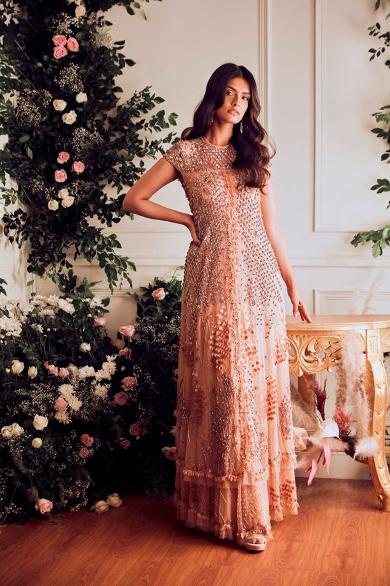 NUDE EMBELLISHED GOWN