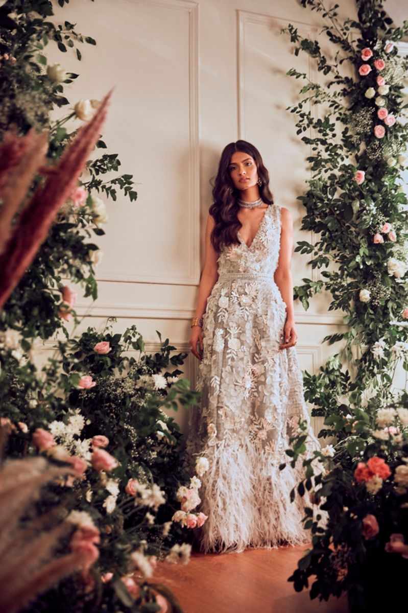  GREY EMBELLISHED GOWN