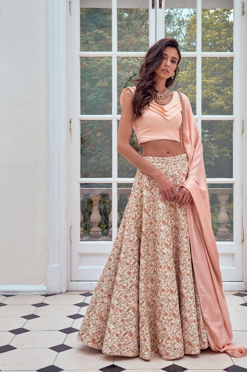 PEACH THREADWORK EMBROIDERED LENGHA